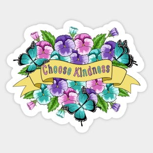 Choose Kindness - Pansy Flowers Sticker